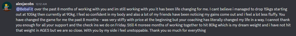 Client testimonial